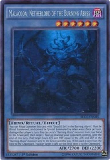 Malacoda Netherlord of the Burning Abyss Ghost Rare Secrets of Eternity Yu-Gi-Oh! card