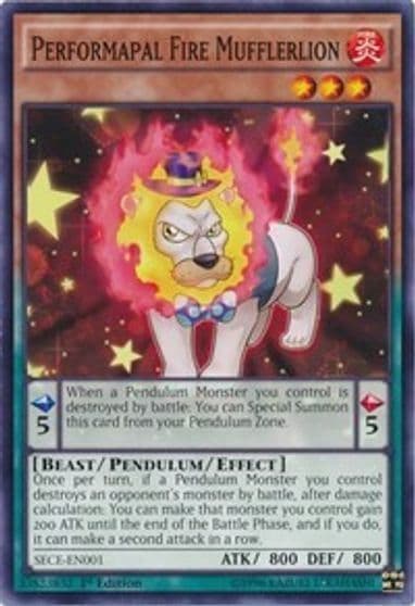 Performapal Fire Mufflerlion Secrets of Eternity Yu-Gi-Oh! card