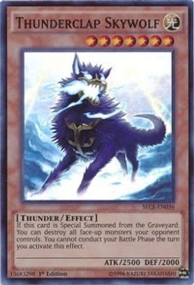 Thunderclap Skywolf Secrets of Eternity Yu-Gi-Oh! card