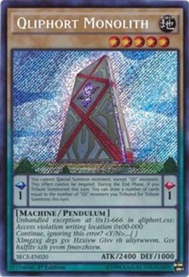 Qliphort Monolith Secrets of Eternity Yu-Gi-Oh! card
