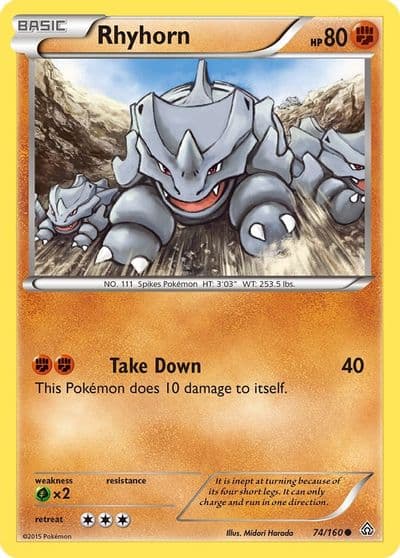 Rhyhorn XY - Primal Clash Pokemon card