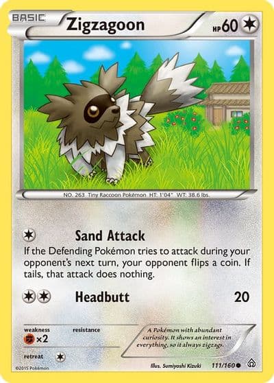 Zigzagoon XY - Primal Clash Pokemon card
