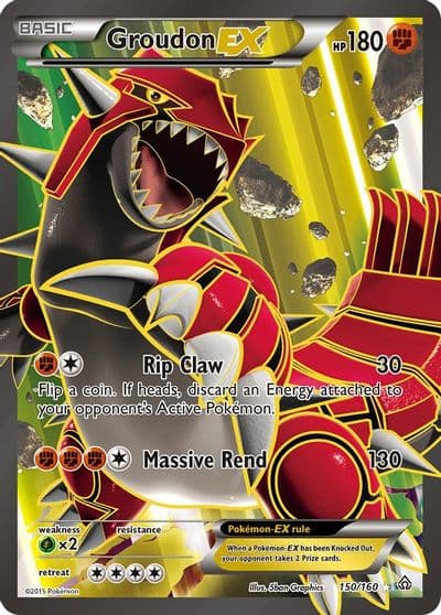 Groudon EX (150 Full Art) XY - Primal Clash Pokemon card