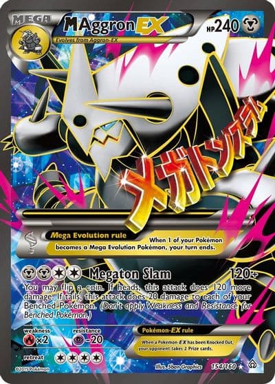 M Aggron EX (154 Full Art) XY - Primal Clash Pokemon card
