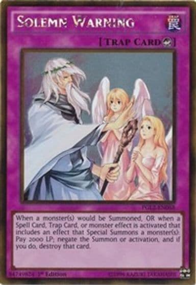 Solemn Warning Premium Gold: Return of the Bling Yu-Gi-Oh! card