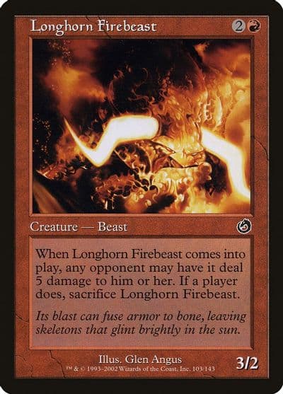 Longhorn Firebeast Torment Magic card