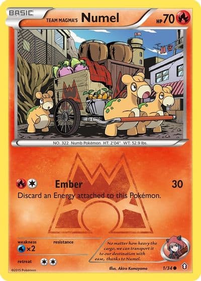 Team Magma's Numel Double Crisis Pokemon card
