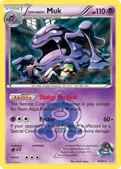 Team Aqua's Muk Double Crisis Pokemon card