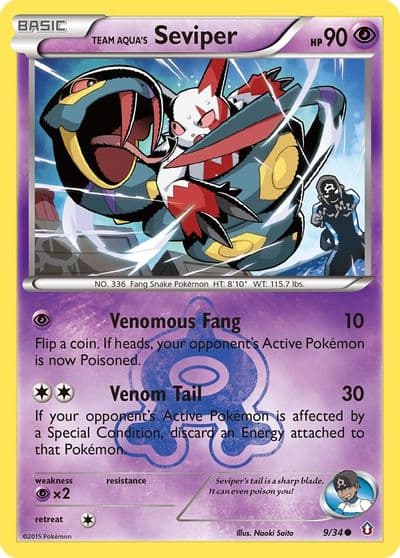 Team Aqua's Seviper Double Crisis Pokemon card