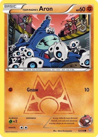 Team Magma's Aron Double Crisis Pokemon card