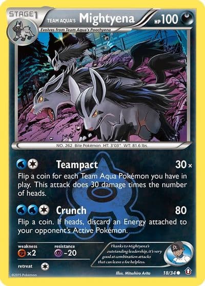 Team Aqua's Mightyena Double Crisis Pokemon card