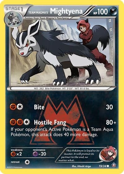 Team Magma's Mightyena Double Crisis Pokemon card