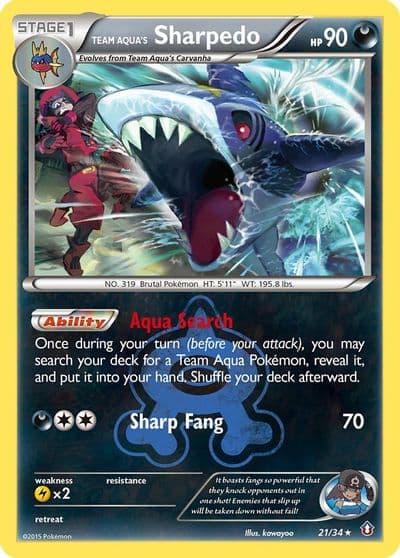 Team Aqua's Sharpedo Double Crisis Pokemon card