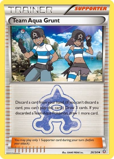 Team Aqua Grunt Double Crisis Pokemon card
