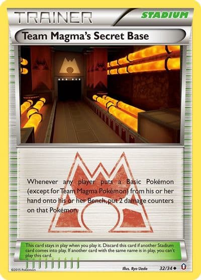 Team Magma's Secret Base Double Crisis Pokemon card