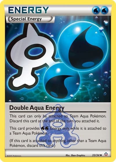 Double Aqua Energy Double Crisis Pokemon card