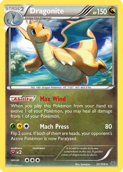 Dragonite (51) XY - Roaring Skies Pokemon card
