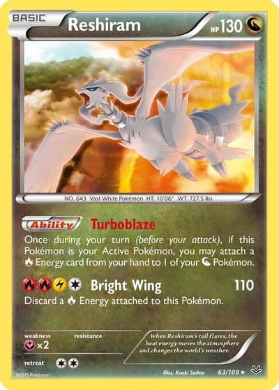 Reshiram XY - Roaring Skies Pokemon card