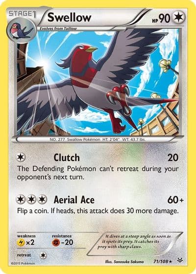 Swellow (71) XY - Roaring Skies Pokemon card