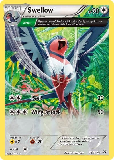 Swellow (72 Delta) XY - Roaring Skies Pokemon card