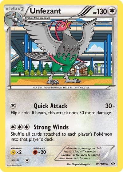 Unfezant (80) XY - Roaring Skies Pokemon card