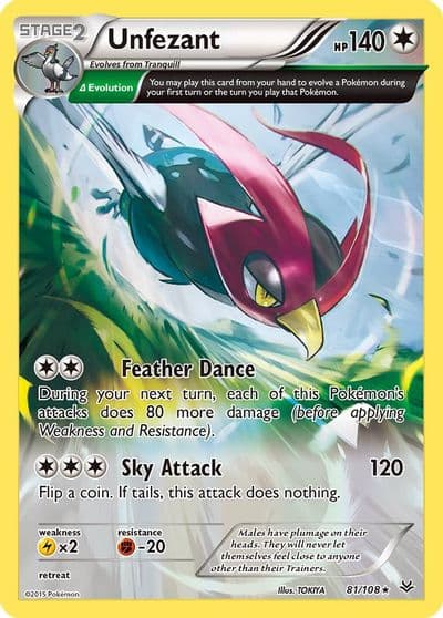 Unfezant (81 Delta) XY - Roaring Skies Pokemon card