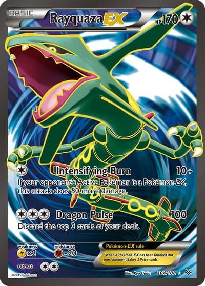 Rayquaza EX (104 Full Art) XY - Roaring Skies Pokemon card