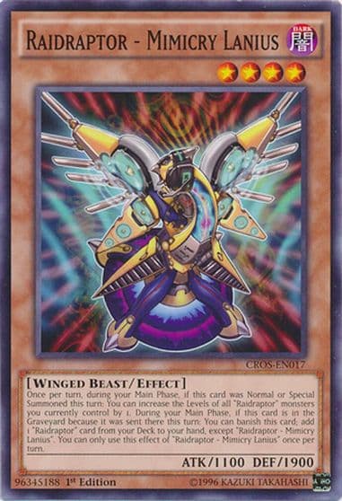 Raidraptor Mimicry Lanius Crossed Souls Yu-Gi-Oh! card