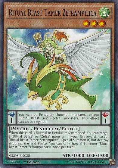 Ritual Beast Tamer Zeframpilica Crossed Souls Yu-Gi-Oh! card