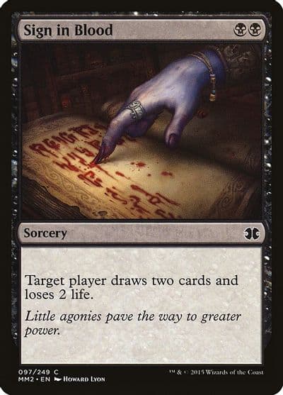 Sign in Blood Modern Masters 2015 Magic card