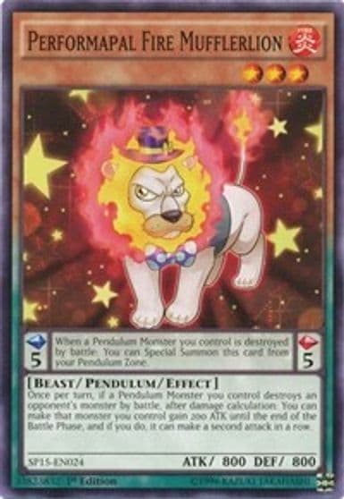 Performapal Fire Mufflerlion Common Star Pack ARC-V Yu-Gi-Oh! card