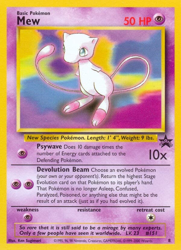 Mew (8) WoTC Promo Pokemon card