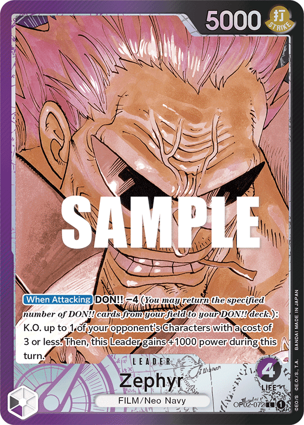 Zephyr (Alternate Art) Paramount War One Piece card